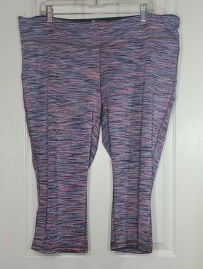 Ideology Multicolor Space Dyed Capri Leggings Activewear Athleisure XXL